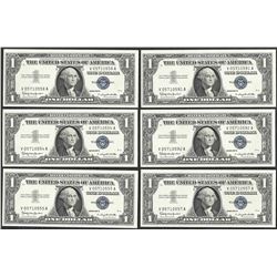 Lot of (6) 1957B $1 Silver Certificate Notes