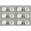 Image 1 : Lot of (6) 1957B $1 Silver Certificate Notes