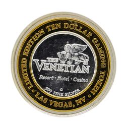 .999 Silver The Venetian Las Vegas, NV $10 Casino Limited Edition Gaming Token