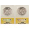 Image 2 : Lot of (2) 1923 $1 Peace Silver Dollar Coins ANACS MS64