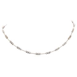 18KT White Gold 1.03 ctw Diamond Station Necklace