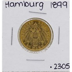 1899-J Hamburg 20 Mark Gold Coin