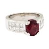 Image 1 : Platinum 2.10 ctw Ruby and Diamond Ring