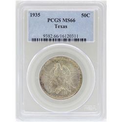 1935 Texas Commemorative Half Dollar Coin PCGS MS66