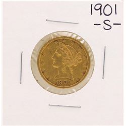 1901-S $5 Liberty Head Half Eagle Gold Coin