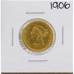1906 $5 Liberty Head Half Eagle Gold Coin