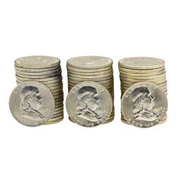 Lot of (3) Rolls of (20) 1963-D Brilliant Uncirculated Franklin Half Dollars