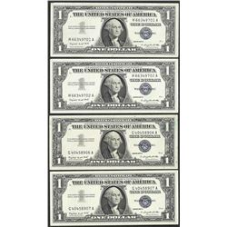 Lot of (4) 1957 $1 Silver Certificate Notes