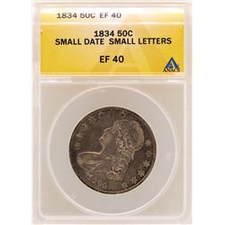 1834 Capped Bust Half Dollar Coin ANACS EF40