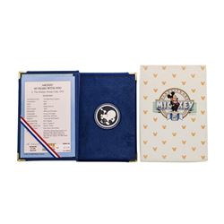 1988 Rarities Mint Disney Mickey Mouse Silver Proof Coin w/Box & COA