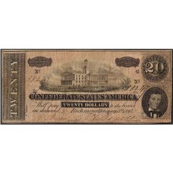 1864 $20 Confederate States of America Note