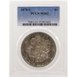 1878-S $1 Morgan Silver Dollar Coin PCGS MS63 Nice Toning