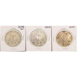 Lot of 2008-2010 $1 American Silver Eagle Coins