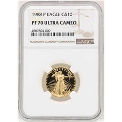 1988-P $10 American Gold Eagle Coin NGC PF70 Ultra Cameo