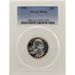 1954 Proof Washington Quarter Coin PCGS PR66
