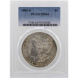 1882-S $1 Morgan Silver Dollar Coin PCGS MS64