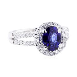 18KT White Gold 1.82 ctw Sapphire and Diamond Ring