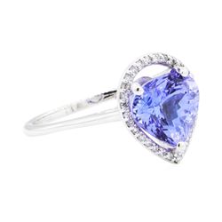 14KT White Gold 3.19 ctw Tanzanite and Diamond Ring