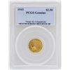 Image 1 : 1915 $2 1/2 Indian Head Quarter Eagle Gold Coin PCGS Genuine