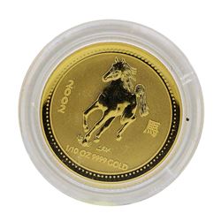 2002 $15 Australia Lunar Year of the Horse 1/10 oz. Gold Coin