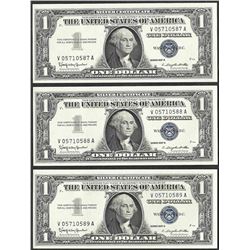 Lot of (3) Consecutive 1957B $1 Silver Certificate Notes