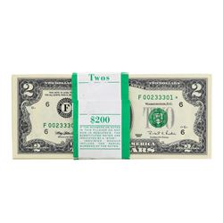 Pack of (100) Consecutive 1995 $2 Federal Reserve STAR Notes Atlanta