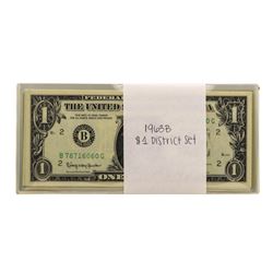 Lot of (5) District Sets of 1963B $1 Federal Reserve Notes
