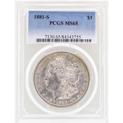 1881-S $1 Morgan Silver Dollar Coin PCGS MS65