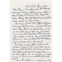Harry S. Truman Autograph Letter Signed