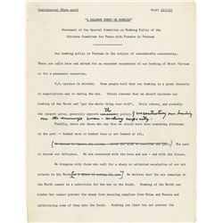Dwight D. Eisenhower Hand-Edited 'Balance Sheet on Bombing' and 'Negotiations: Hopes and Realities' 