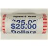 Image 1 : $25 ROLL OF 2011 ULYSSES S. GRANT DOLLARS UNC