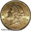 Image 1 : 1890-CC $20  MS60 PCGS. Variety 1-A, the only known