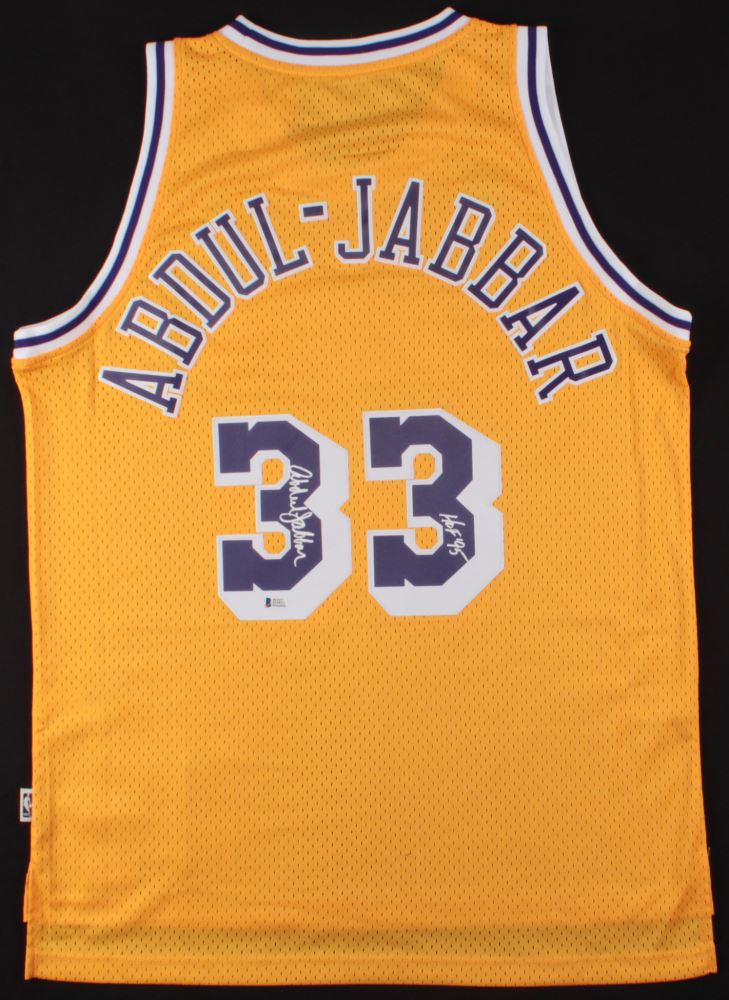 kareem abdul jabbar autographed jersey