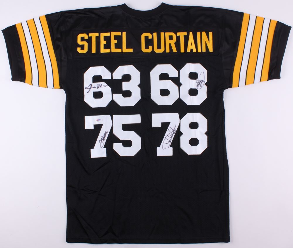 Steelers Steel Curtain Jersey Signed By 4 With Joe Greene