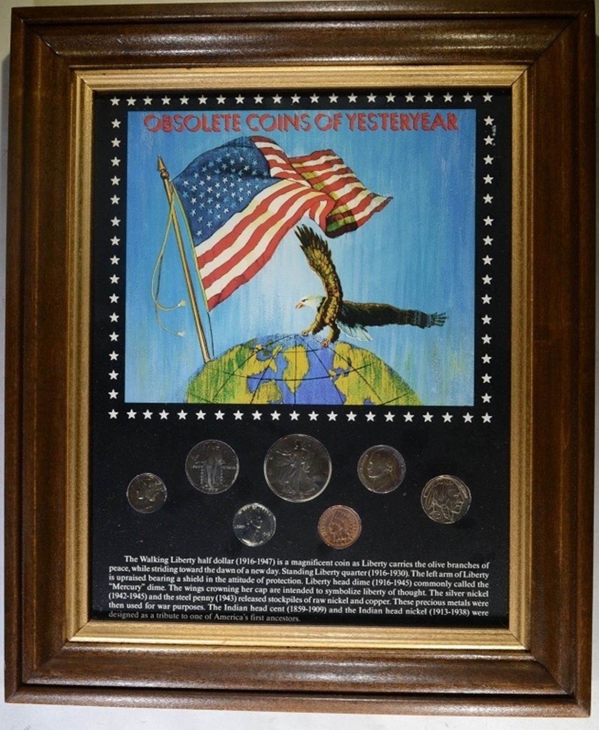 4 FRAMED COIN PICTURES: