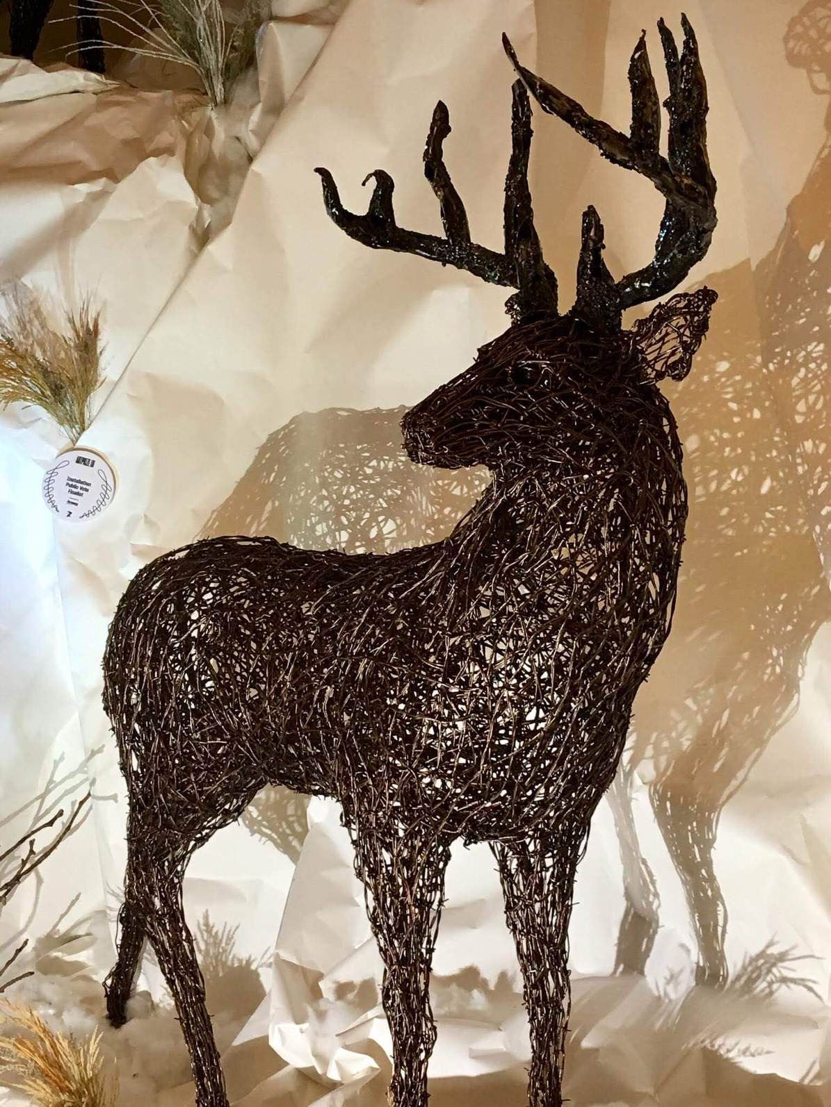 Life Size Barbed Wire Deer Sculpture