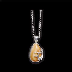 Yellow Gold Necklace featuring your elk ivory and adorned with an elk antler.