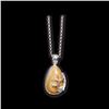 Image 1 : Yellow Gold Necklace featuring your elk ivory and adorned with an elk antler.