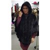 Image 1 : LA 23 - CUSTOM FUR – BROWN MINK KNITTED HOODED CAPE