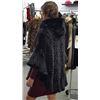 Image 2 : LA 23 - CUSTOM FUR – BROWN MINK KNITTED HOODED CAPE