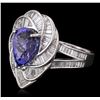 Image 1 : 18KT White Gold 5.36 ctw Tanzanite and Diamond Ring