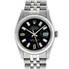 Image 2 : Rolex Mens Stainless Steel 36mm Black Diamond Dial Datejust Wristwatch