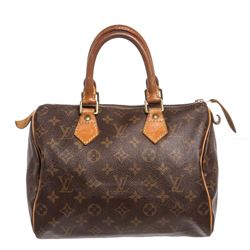 Louis Vuitton Monogram Canvas Leather Speedy 25 cm Bag