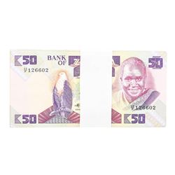 Pack of (99) Zambia 50 Kawacha Uncirculated Notes