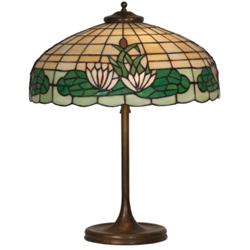Arts & Crafts table lamp, leaded 