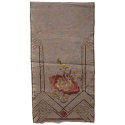 Arts & Crafts runner, brown linen 