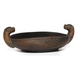 Norse bowl, ceramic with two animal 