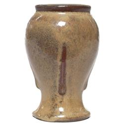 Fulper vase, covered with a brown 