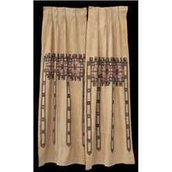 Arts & Crafts curtain panels, pair