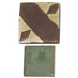 Grueby tile geometric design ivory